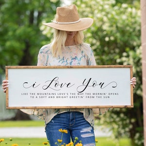 Shake The Frost Lyrics Sign, Tyler Childers Song Lyrics, I Love You Like The Mountains, Framed Wood Sign, Country Music Lyrics, Wedding Gift