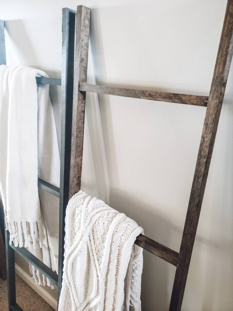 Blanket Ladder Wood Ladder Decorative Ladder Wall Leaning Etsy