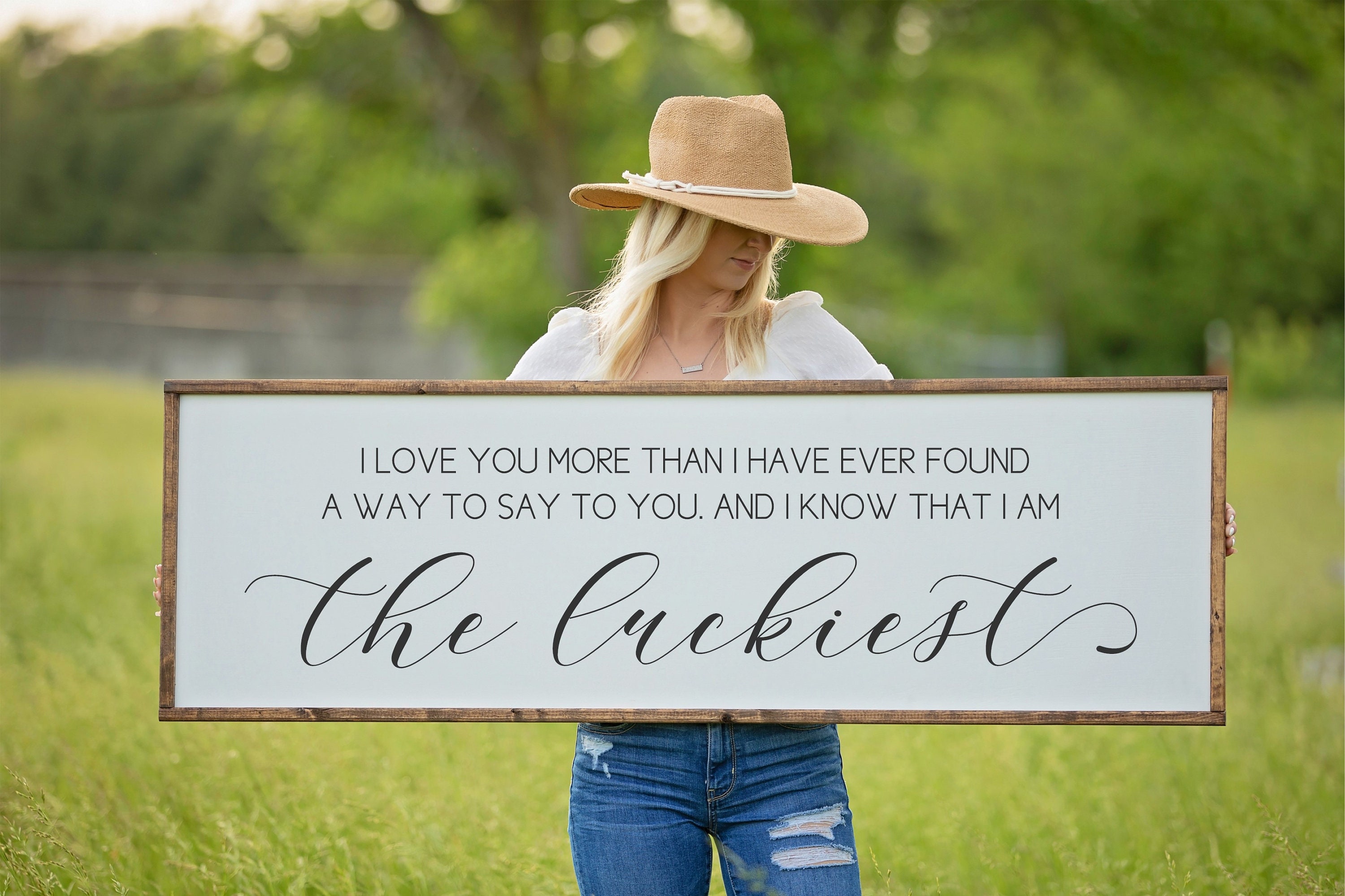 The Luckiest Song Lyrics Sign, Ben Folds Wood Sign,Wedding Song Wood Sign, Music Room Sign, Gift for Him, Anniversary Gift, Above Bed Sign