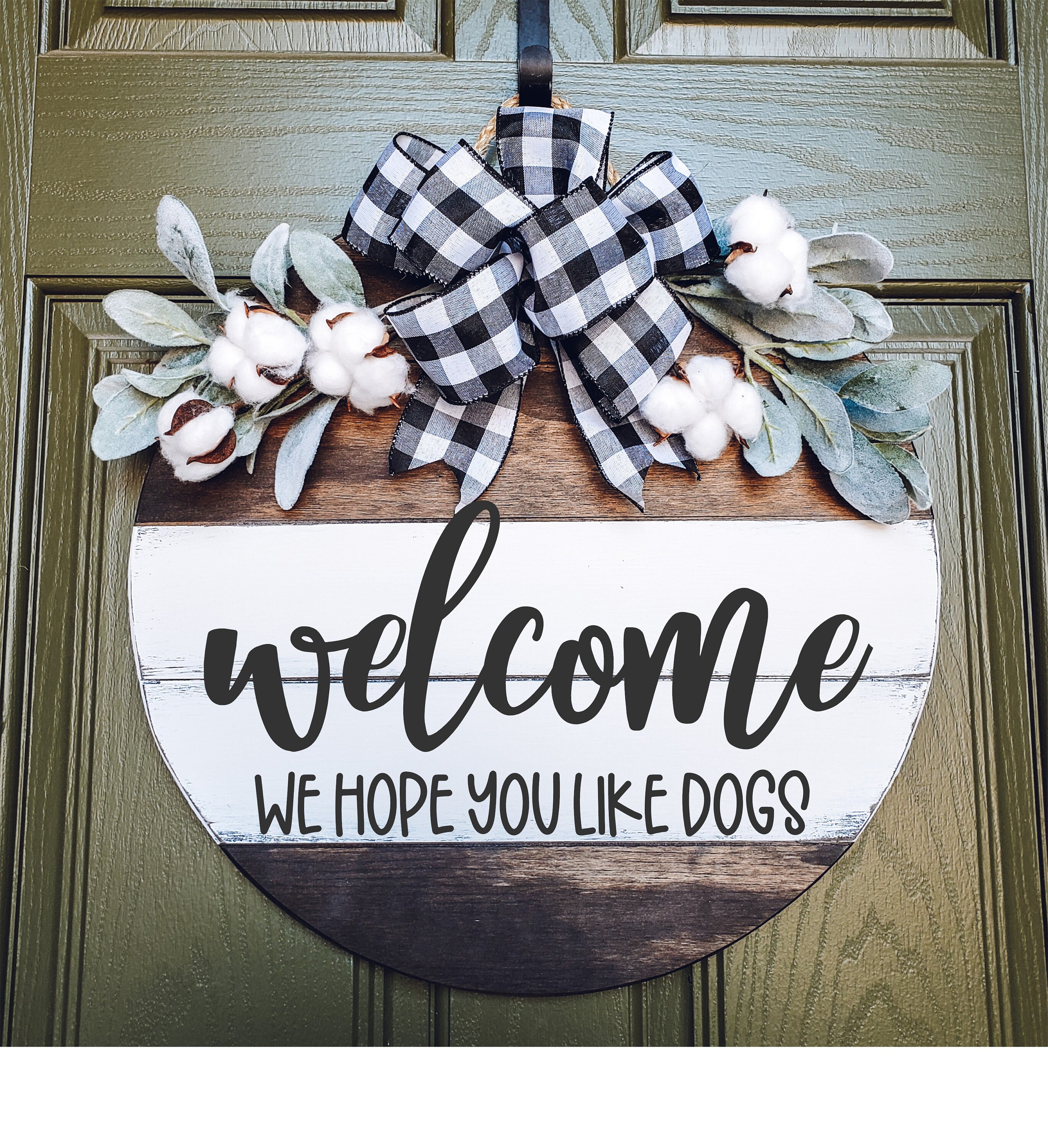 Welcome We Hope You Like Dogs Sign with Branch and Plaid Bow Decor Welcome Wreath Sign for Dog Lovers Housewarming Presents Farmhouse Front Door Porch Home Decorations Chic Style Welcome We Hope You Like Dogs Sign with Branch and Plaid Bow Decor Welcome Wreath Sign for Dog Lovers Housewarming Presents Farmhouse Front Door Porch Home Decorations Chic Style
