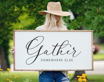 Sammeln Sie irgendwo anders Zeichen, Eingangsbereich Wandkunst, Familienzimmer Zeichen, Housewarming Geschenk, Humorvolles Zeichen, Wohnzimmer Zeichen, lustiges Geschenk für Sie