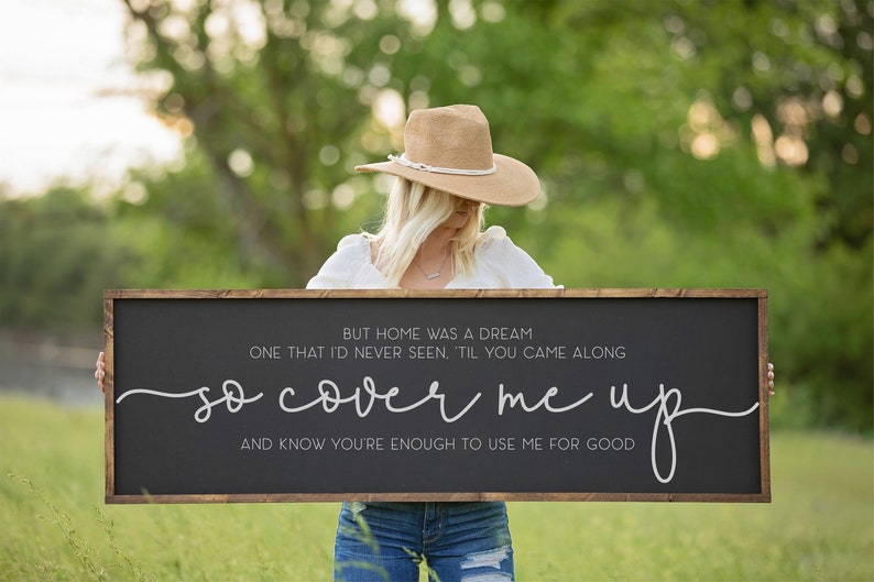 Cover Me up Lyrics Sign Master Bedroom Sign Bedroom Wall Etsy