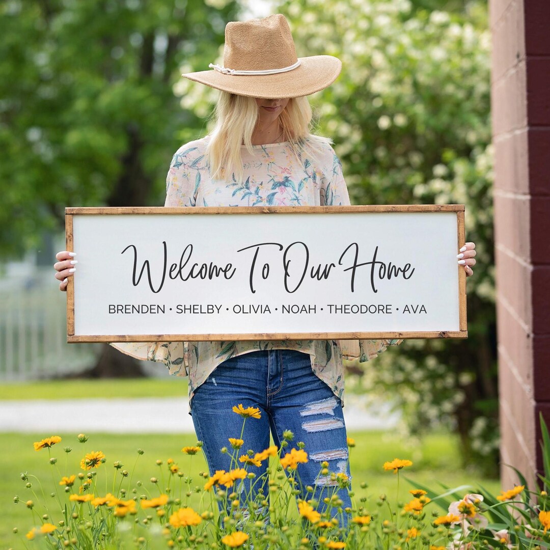 Welcome to Our Home Sign, Family Established Sign, Name Sign, Wedding ...