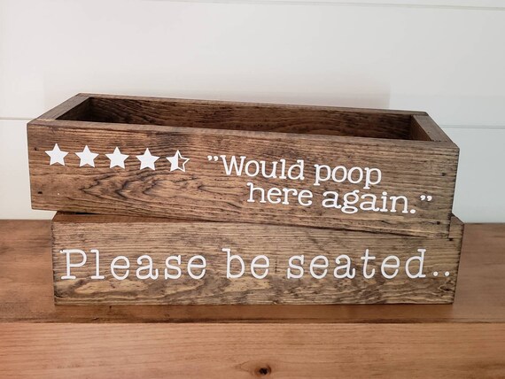 GoGift Beach Bathroom Decor Box Hello Sweet Cheeks Bathroom Box 2 Sided Funny Wooden Toilet Paper Holder