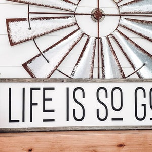 Life is So Good Wood Sign, Framed Wooden Signs, Porch Sign, Patio Sign, Inspiration Wall Decor, Wall Art, Housewarming Gift, Gift For Her