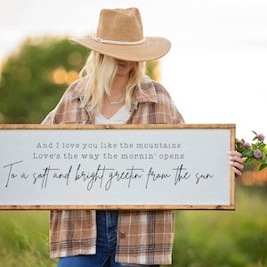 Shake The Frost Lyrics Sign, Tyler Childers Song Lyrics, I Love You Like The Mountains, Framed Wood Sign, Country Music Lyrics, Wedding Gift