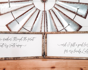 Lady May Lyrics Sign, Tyler Childers Song Lyrics, Wood Sign, Country Music Lyrics, Wedding Gift, Sign Set, Music Room Sign, Gift for Him