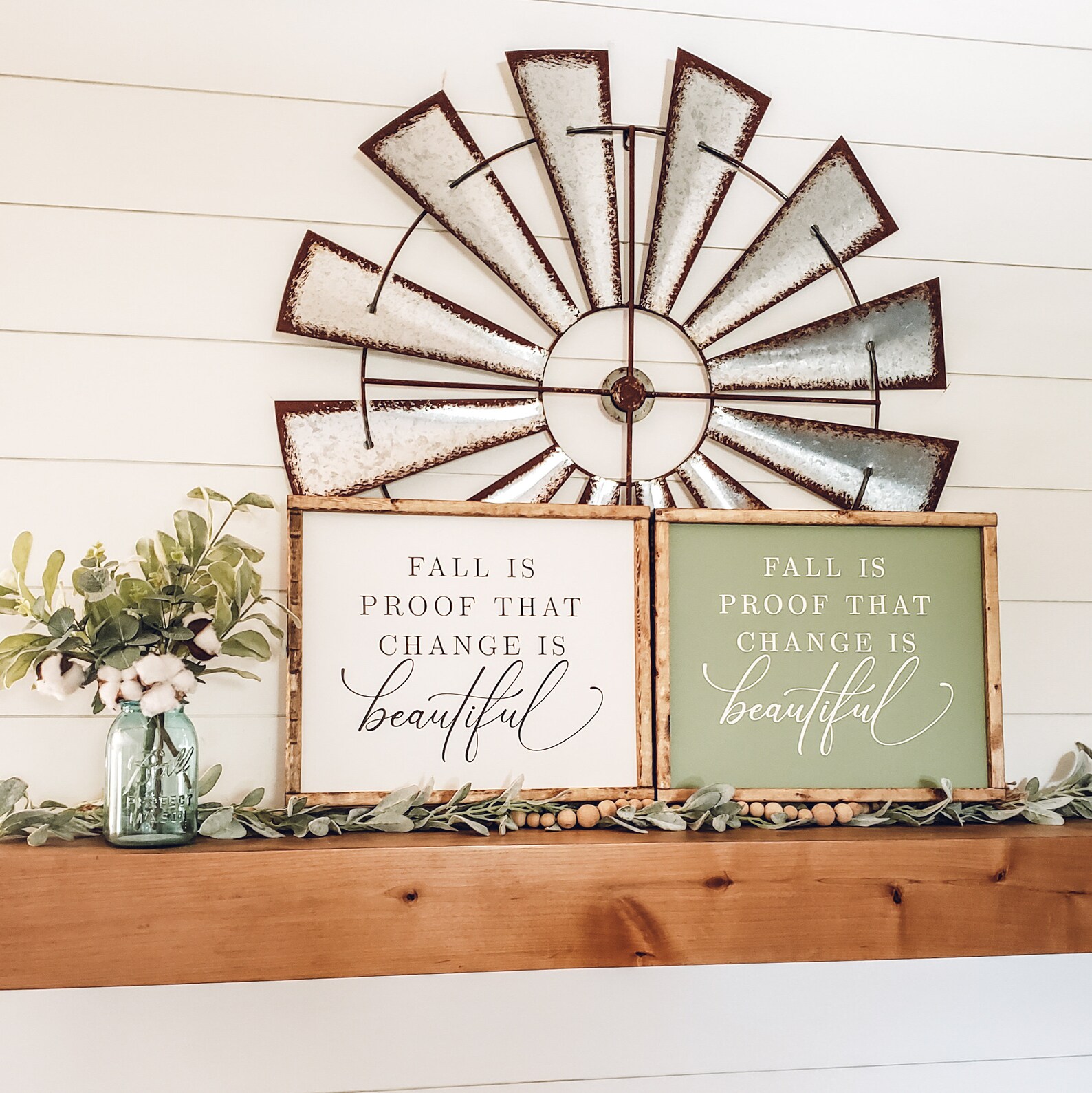 Fall is Proof That Change is Beautiful Wood Sign, Autumn Framed Wooden ...