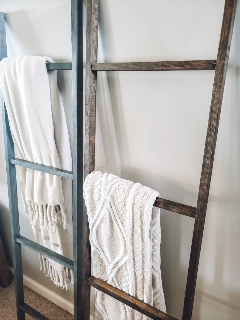 Blanket Ladder Wood Ladder Decorative Ladder Wall Leaning Etsy