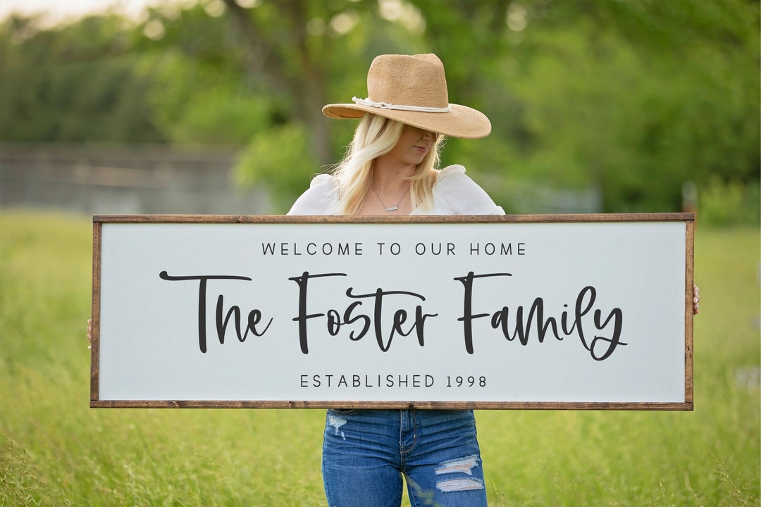 Welcome to Our Home Sign, Family Established Sign, Last Name Sign ...