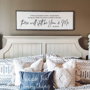 Letrero de madera de Led Zeppelin, Gracias Led Zeppelin, Letrero para dormitorio principal, Si el sol se negara a brillar, Arte de pared para dormitorio, Letras de canciones, Decoración, Regalo