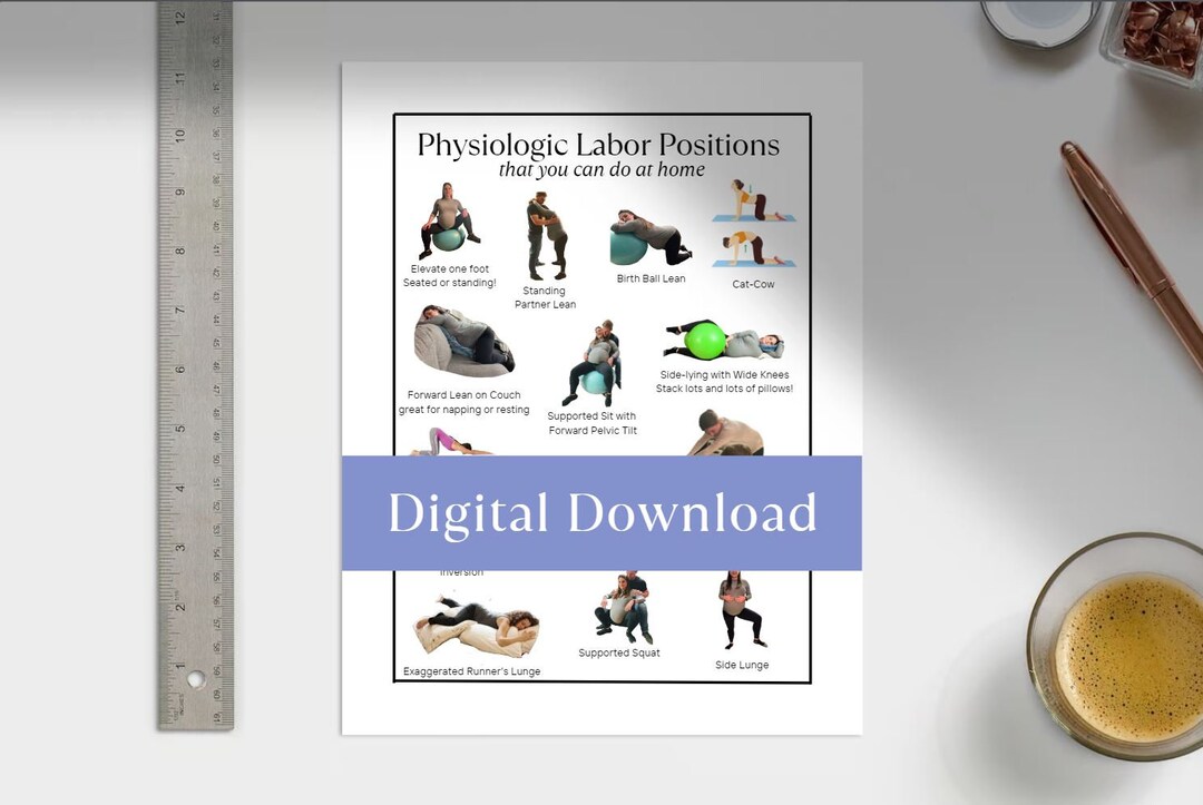 Physiologic Labor Positions Handout - Etsy