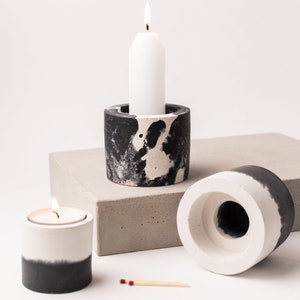 Stort Lys | Candlestick Holder | Concrete Candle | Tea Light Candle | Modern Home Decor | Jul Candle Holder