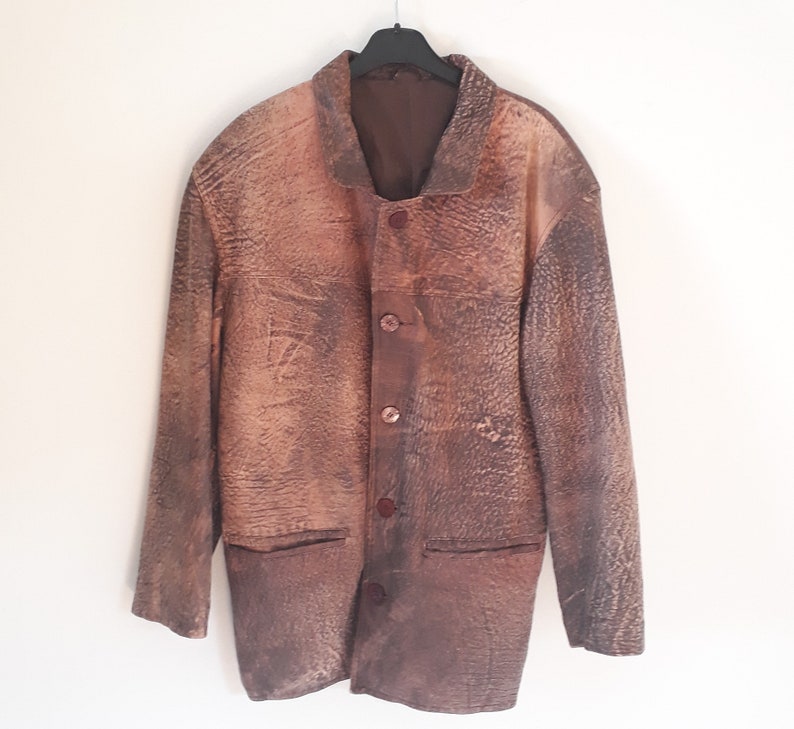 1990/'s vintage leather overcoat by Fidan Izmir Turkish sustainable leather responsible leather