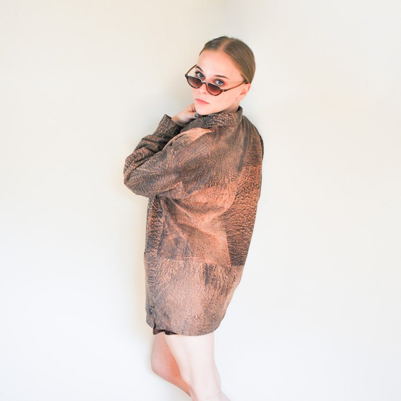 1990/'s vintage leather overcoat by Fidan Izmir Turkish sustainable leather responsible leather