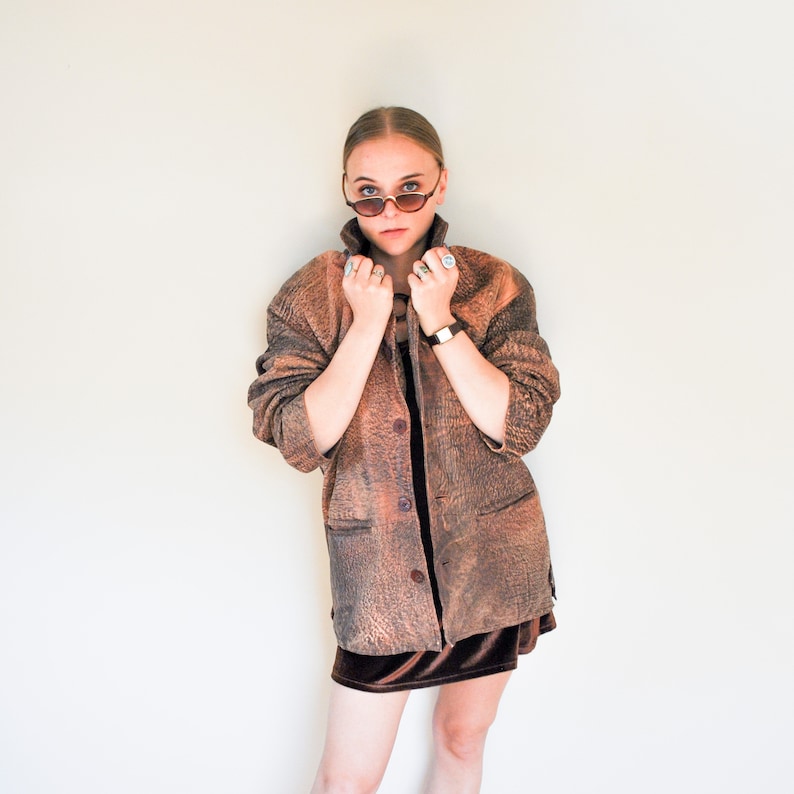 1990/'s vintage leather overcoat by Fidan Izmir Turkish sustainable leather responsible leather