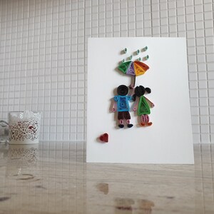 Quilling-Karte, handgefertigt, Grußkarte, denken an Sie, Regen Tag, Geburtstag, Valentinstag, Mama, Freundin, für sie, für ihn, Mann, Liebe