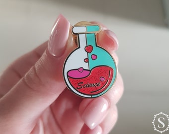 Science Brooch, Round-bottom Flask, Lapel Pin, Science Lovers, Chemistry Jewellery, Laboratory, Gift For Chemist