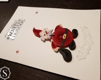 Quilling Christmas Card, Santa Claus, Christmas Candles, Christmas Tree, Holly Christmas Card, Merry Christmas, Seasons Greetings