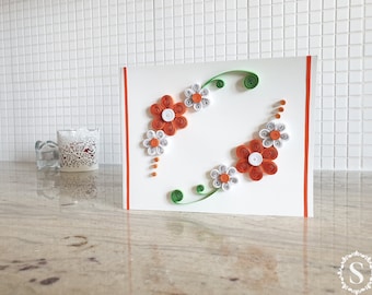Quilling Card, Greeting Card, Handmade, Women's Day, Birthday, Wife, Girlfriend, Mom, Gift, For Her, Quilled Flowers