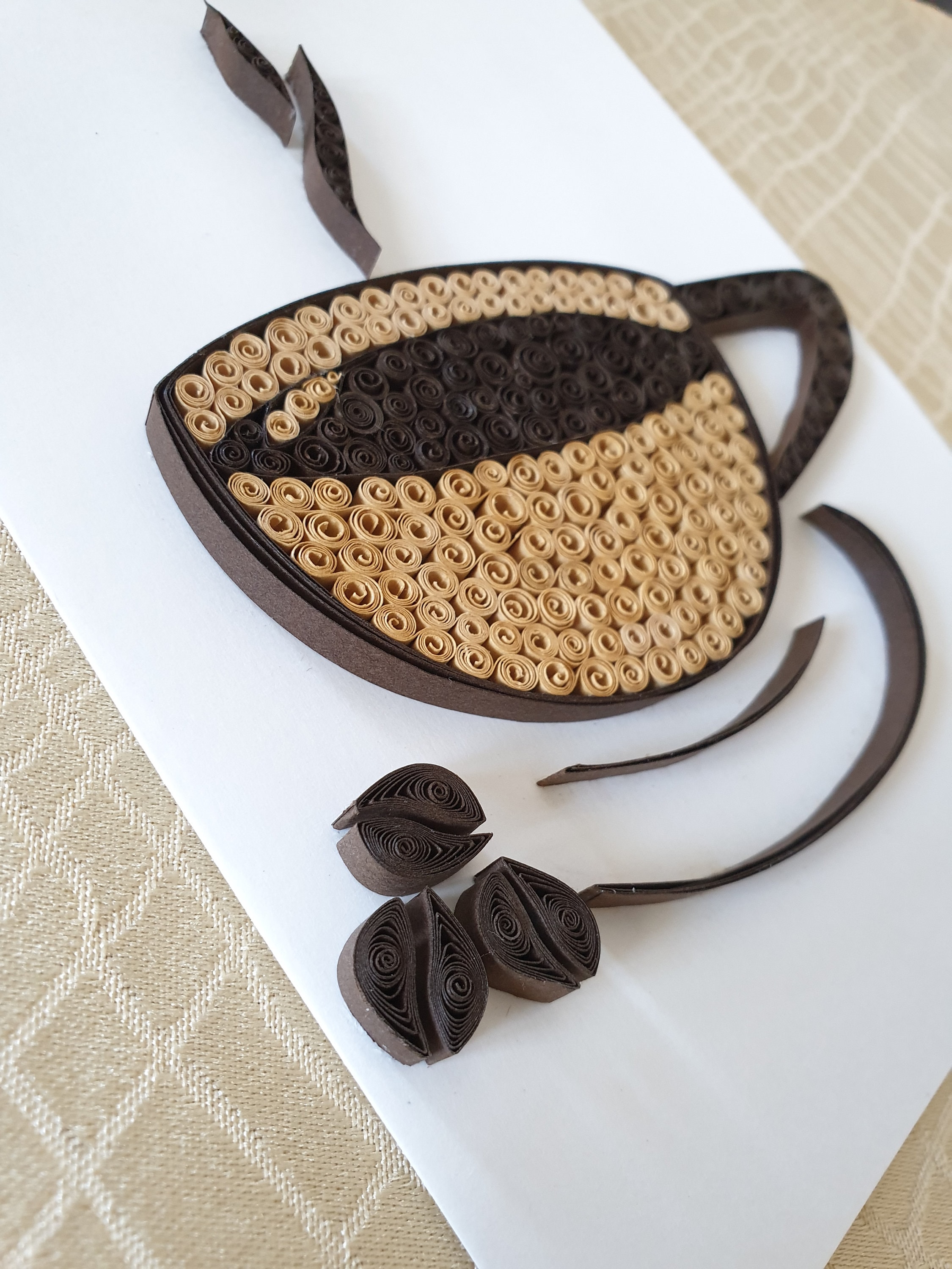 Cup of Coffee Quilling Card Handmade Greeting Card Coffee Etsy UK