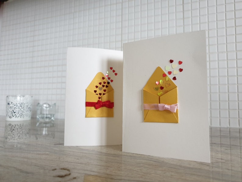 Birthday For Her For Him Man Hearts Sending You Love Mom Handmade Card Girlfriend Envelope With Love Greeting Card Women/'s Day