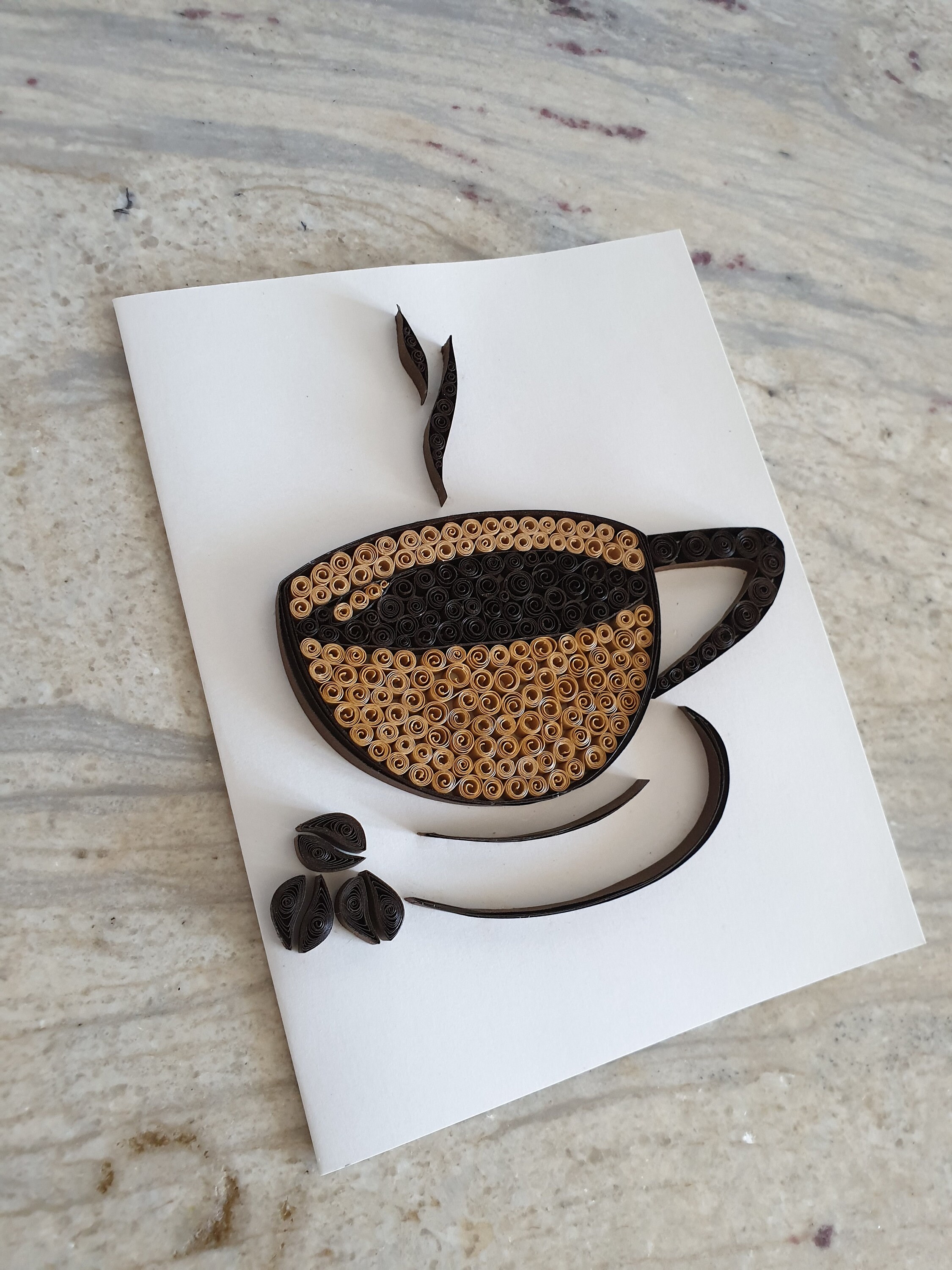 Cup of Coffee Quilling Card Handmade Greeting Card Coffee Etsy UK