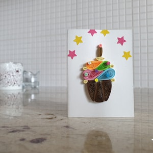 Biglietto Quilling, Biglietto d'auguri, Fatto a mano, Buon Compleanno, Per lei, Per Lui, Torta di Compleanno, I Migliori Auguri, Festa