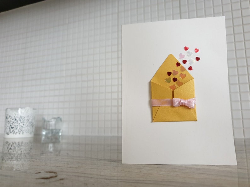 Birthday For Her For Him Man Hearts Sending You Love Mom Handmade Card Girlfriend Envelope With Love Greeting Card Women/'s Day