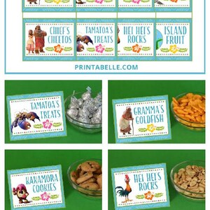 Moana Party Printable Tented Food Card Labels INSTANT DOWNLOAD Pdf Files Great for Party Food, Decorations, and Favors image 2