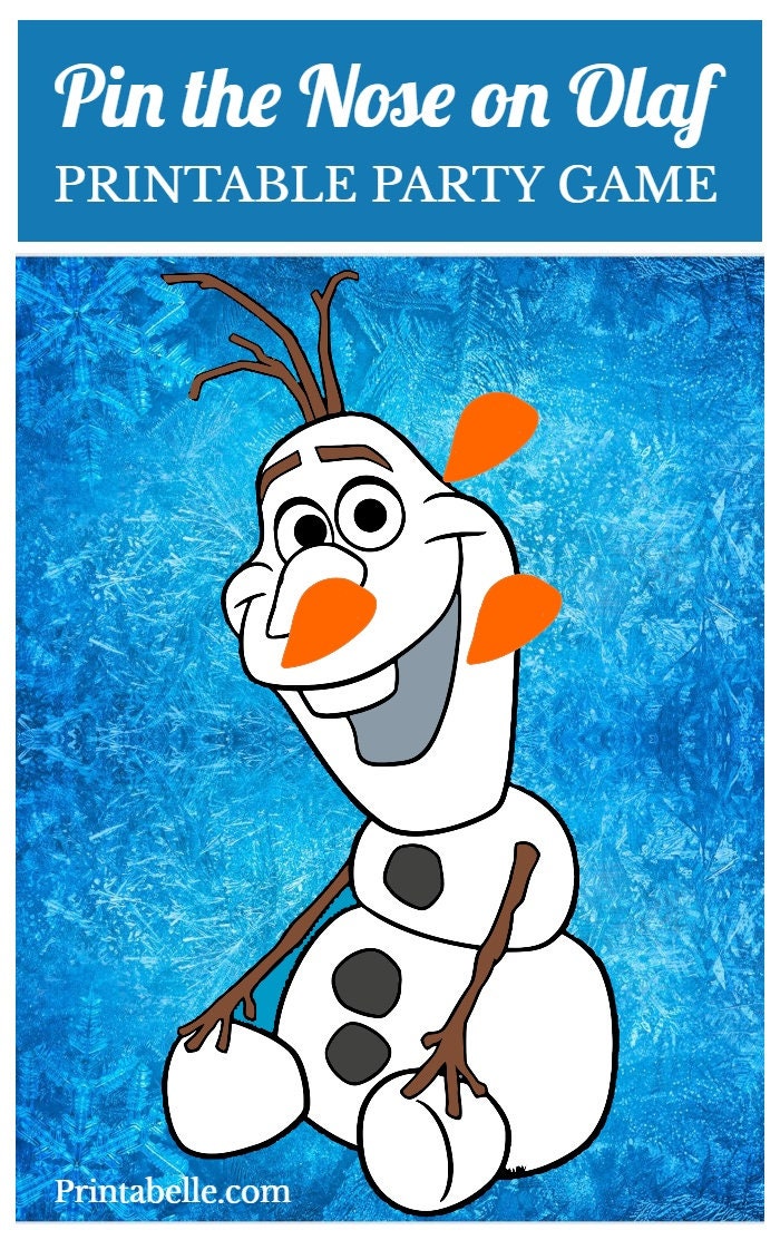 olaf frozen game printable pin the nose on olaf etsy