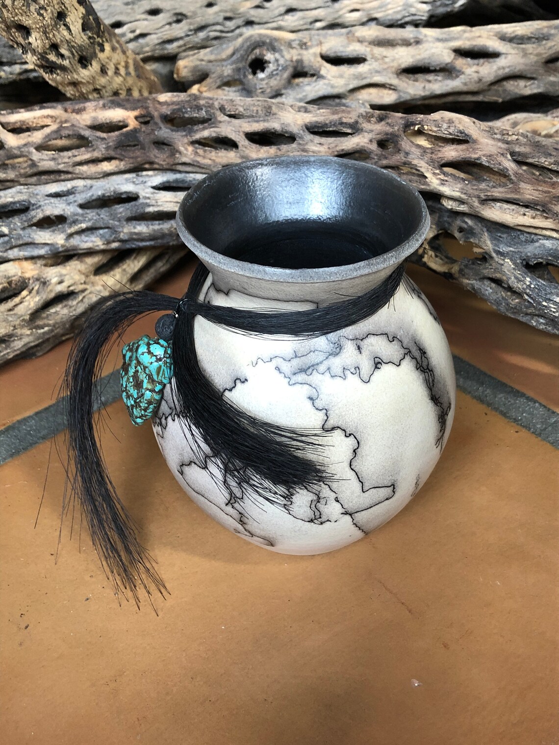 Horsehair Raku Pot Etsy