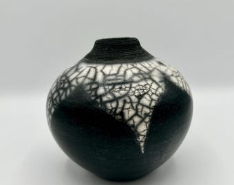 Naked Raku Vase b&w