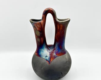 Raku Double Necked Vase