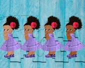 African American Mexican Purple Dress Fiesta Colors Baby Girl Babies of Color Set Afro Clipart Instant Download