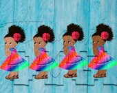 African American Mexican Rainbow Dress Fiesta Colors Baby Girl Babies of Color Set Afro Clipart Instant Download