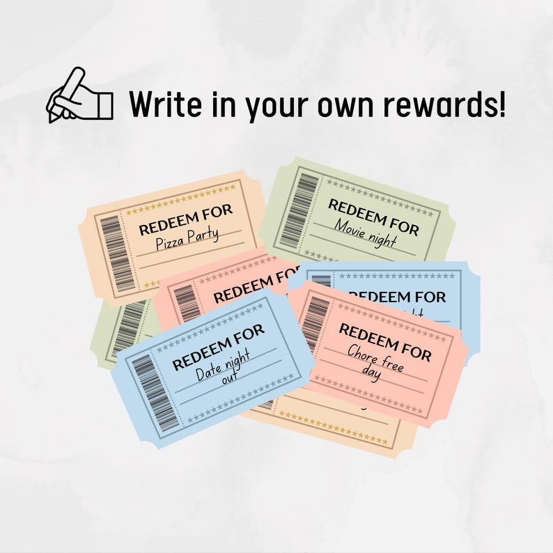 Printable Coupon Book Cards Blank Ticket Sheets Gift Voucher PDF ...