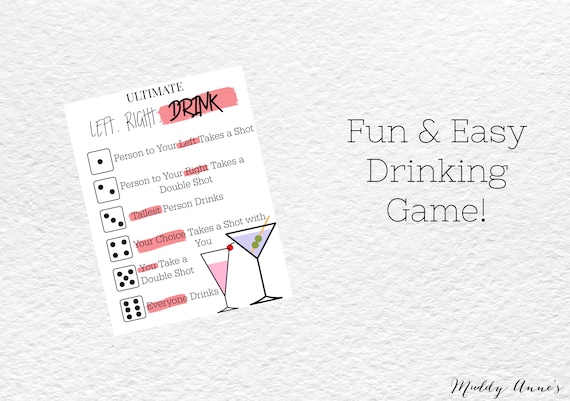 Ultimate Left Right Drink Downloadable/printable Fun and Easy | Etsy