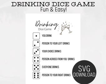 Sinistra Destra Bevi Divertimento e Facile A Casa Gioco da Bere per Adulti Download Immediato File SVG Appuntamento Serata Giochi di Festa Addio al Nubilato Compleanno