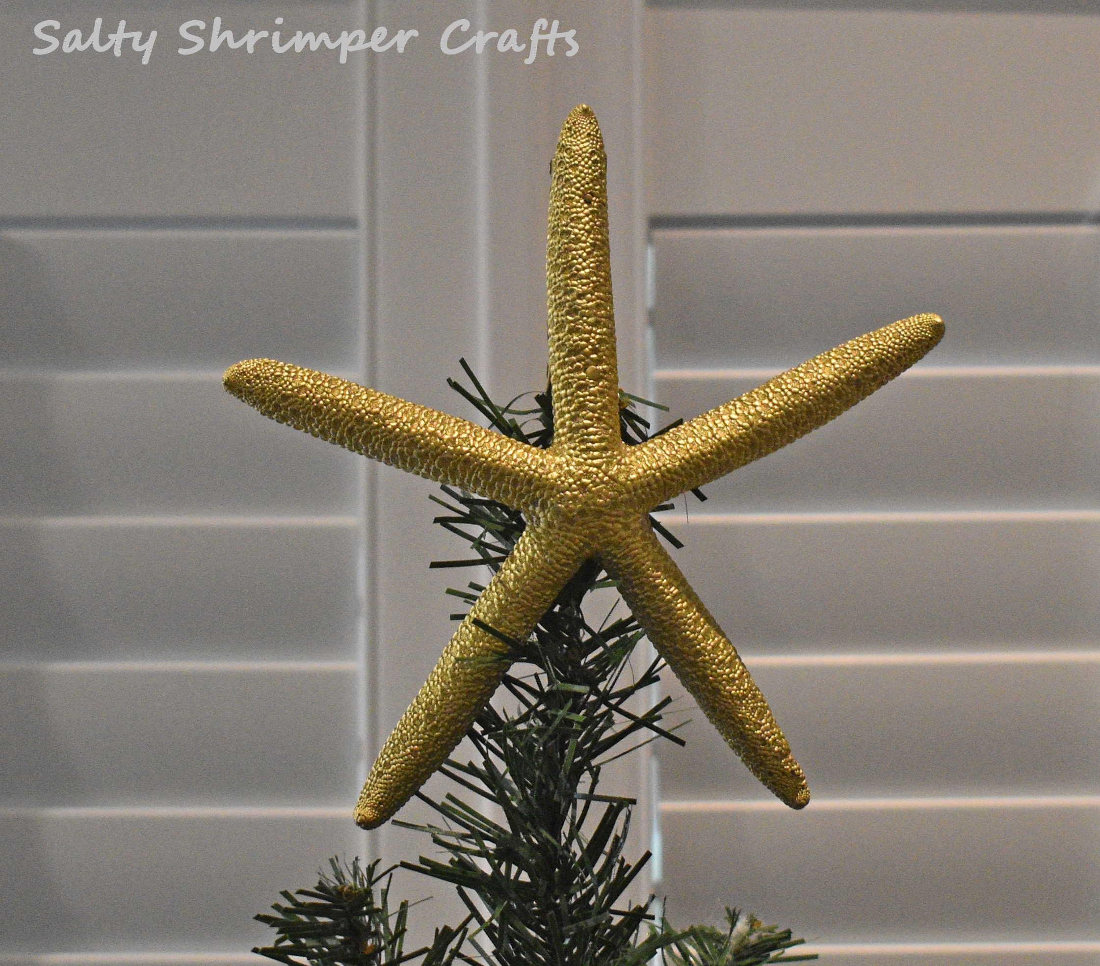 Gold Starfish Tree Topper Etsy Norway
