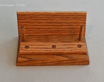 Oak Business Card Holder with Dowels