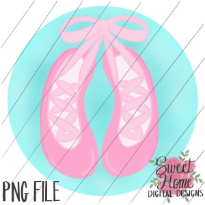 Ballerina Ballet Slippers shoes with aqua background PNG for sublimation or printing on inkjet transfer for use as clipart