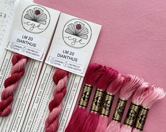 Cherry/Pink Embroidery Floss & Fabric Stitch Pack, Cotton Fabric, Embroidery Thread