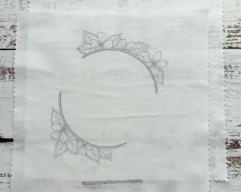 Stitch Your Way Floral Wreath Embroidery Design on Pre-Printed Cotton Fabric