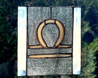 Libra Zodiac Symbol Stained Glass Suncatcher