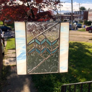 Aquarius Zodiac Symbol Stained Glass Suncatcher