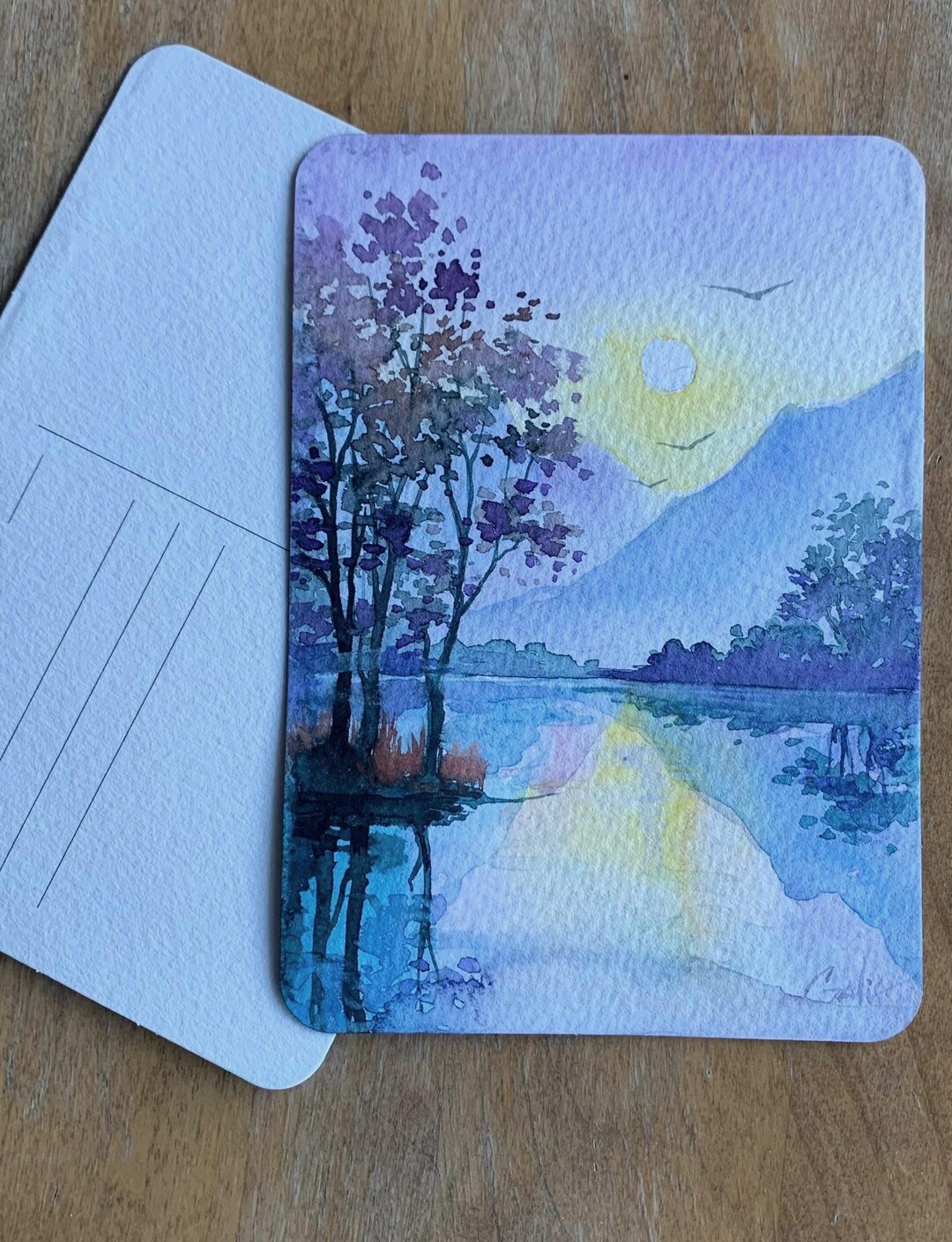 Original Nature Watercolor Postcards Greeting Cards Original Postcards ...