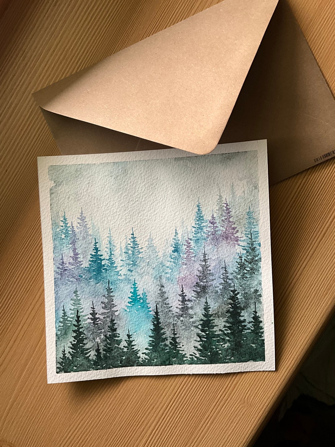 Mysterious Forest Watercolour Painting Wall Decor Wall Art - Etsy