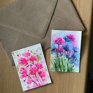 ACEO Blumen original Aquarell Malerei Miniatur Kunstwerk Wanddekor Wandkunst Geschenk Blumen Aquarell Original ACEO Geschenk für sie