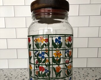 Floral Cookie Jar Etsy